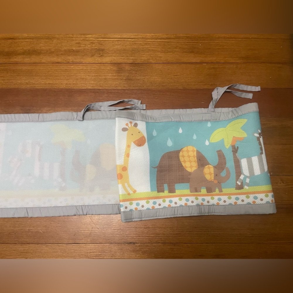 Breathable Baby Safari Friends Mesh Crib Liner Bumper Pad - 1 Panel 76” - Picture 7 of 9
